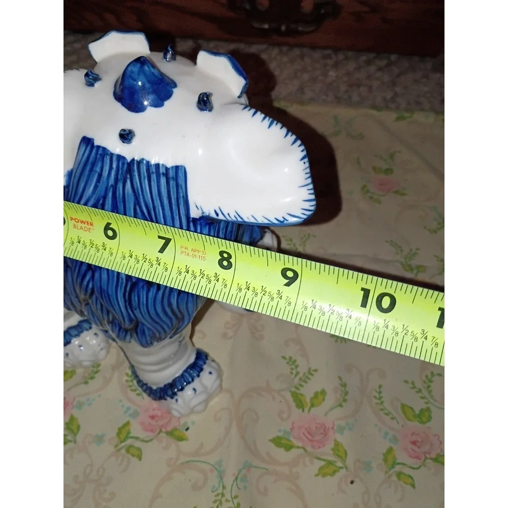 Chinoiserie Blue and‎ White Porcelain Foo Dog